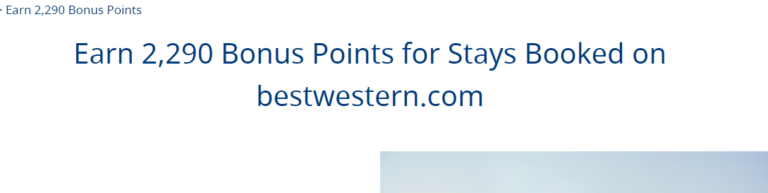 Best Western: Earn 2290 additional points per stay