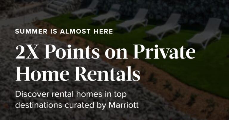 Marriott Bonvoy: 2x Points with Homes & Villas